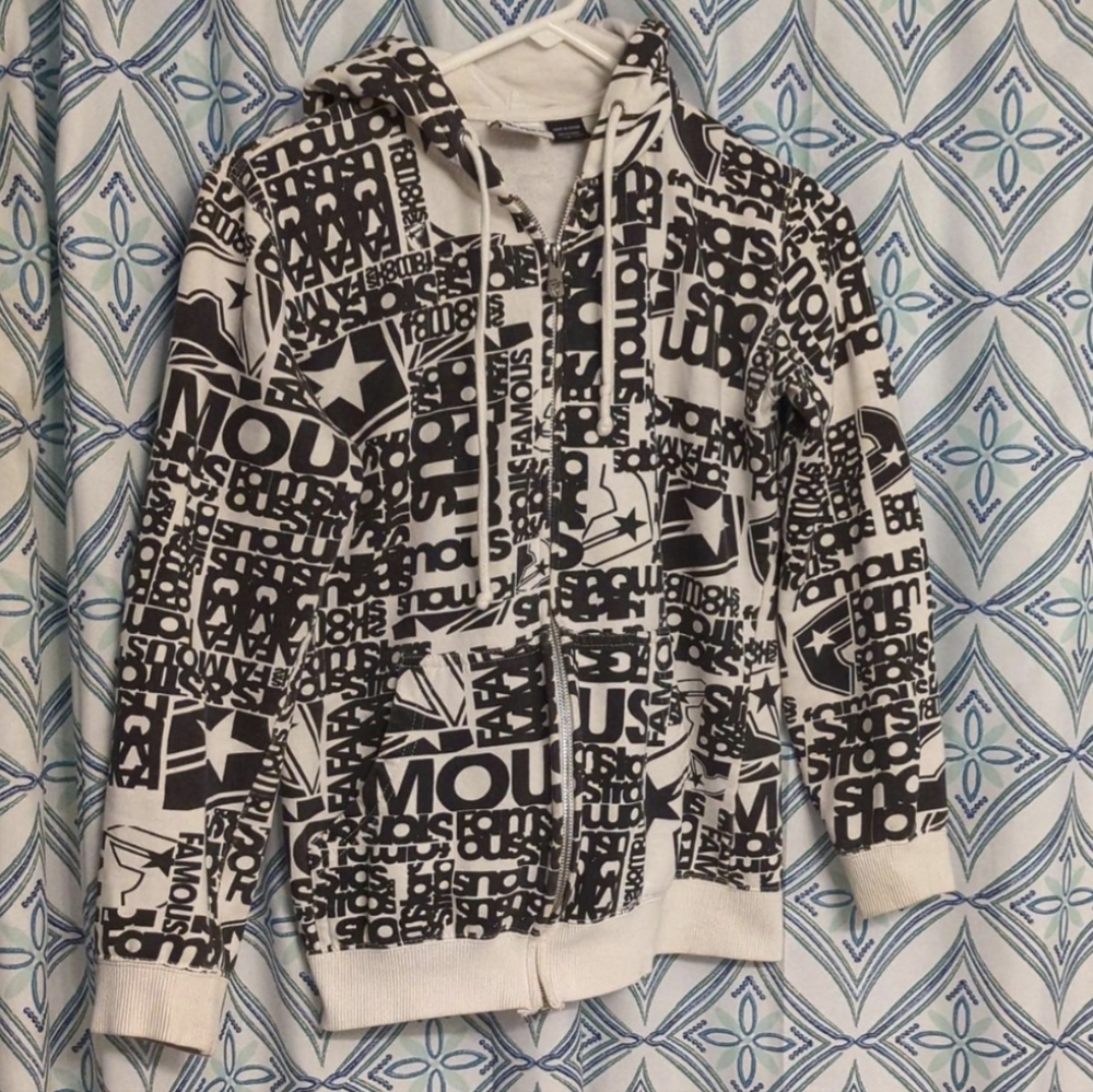 SALE women's S famous stars and straps vintage hoodie zip up great condition